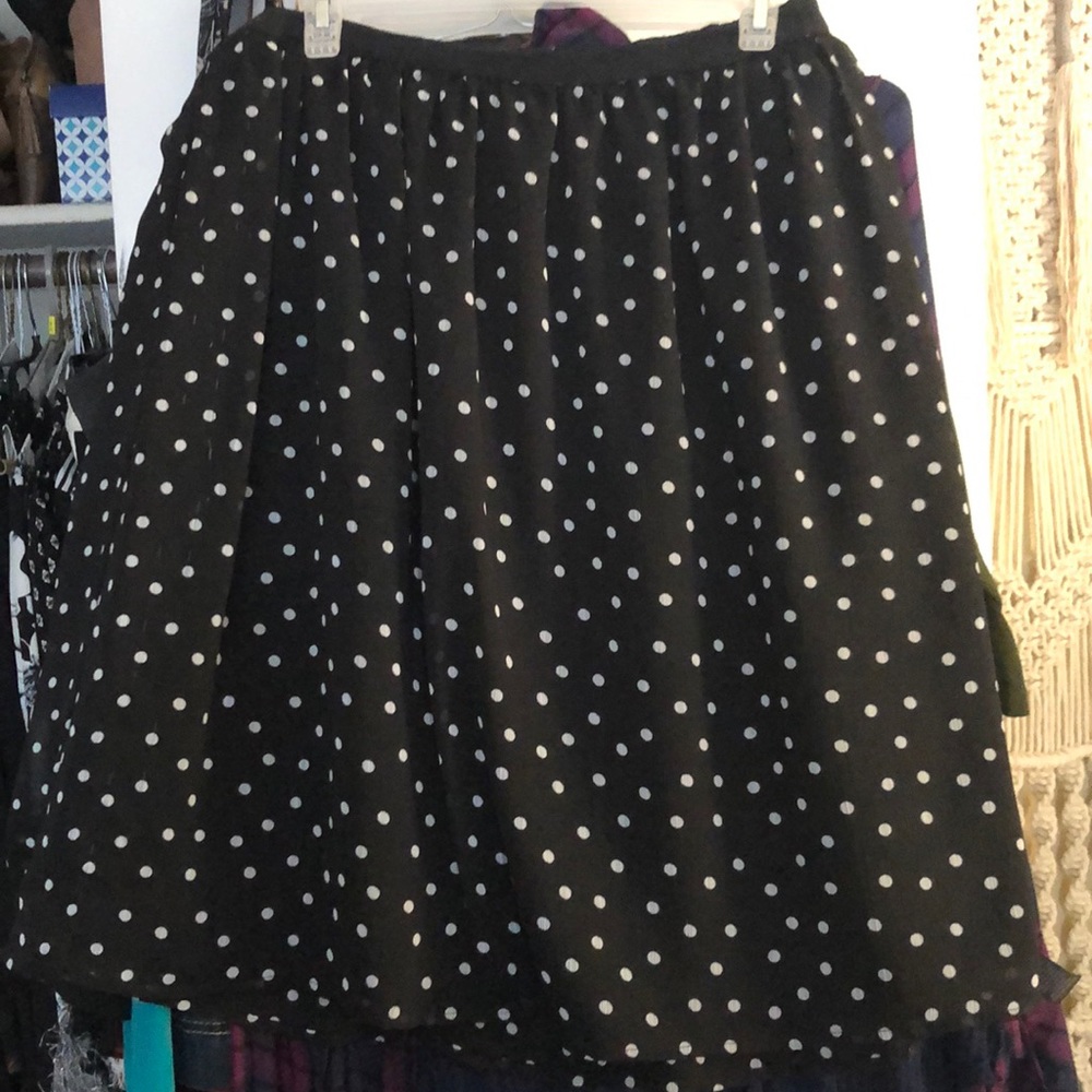 Black and white polka dot skirt